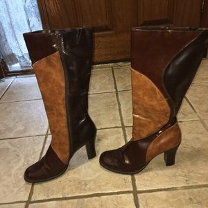 Predictions Tall Brown Faux Leather Two-Tone